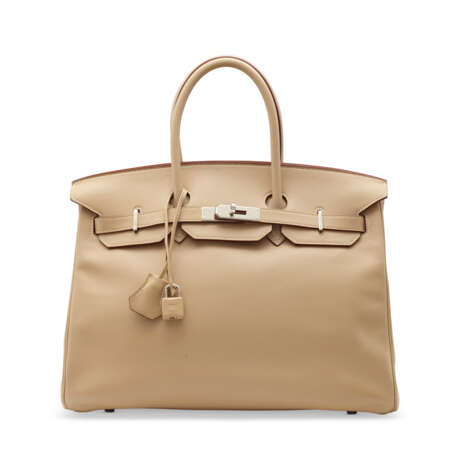 A BEIGE SWIFT LEATHER BIRKIN 35 WITH PALLADIUM HARDWARE - Foto 1