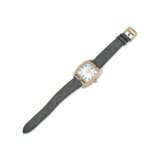 A ROSE GOLD, DIAMOND SET & MOTHER OF PEARL QUARTZ WRIST WATCH WITH GRIS FONCÉ OSTRICH STRAP - photo 2