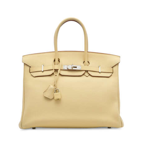 A PARCHEMIN CLÉMENCE LEATHER BIRKIN 35 WITH PALLADIUM HARDWARE - photo 1