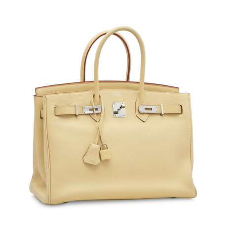 A PARCHEMIN CLÉMENCE LEATHER BIRKIN 35 WITH PALLADIUM HARDWARE - photo 2