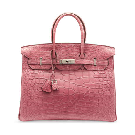 A MATTE BOIS DE ROSE ALLIGATOR BIRKIN 35 WITH PALLADIUM HARDWARE - photo 1