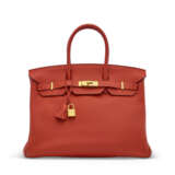 A ROUGE VERMILLON CLÉMENCE LEATHER BIRKIN 35 WITH GOLD HARDWARE - photo 1