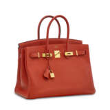 A ROUGE VERMILLON CLÉMENCE LEATHER BIRKIN 35 WITH GOLD HARDWARE - photo 2