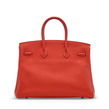 A ROUGE VERMILLON CLÉMENCE LEATHER BIRKIN 35 WITH GOLD HARDWARE - photo 3