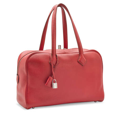 A ROUGE GARANCE CLÉMENCE LEATHER VICTORIA 36 WITH PALLADIUM HARDWARE - photo 2