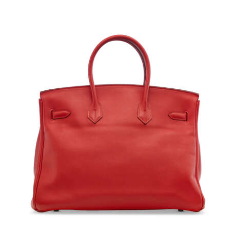 A VERMILLON SWIFT LEATHER BIRKIN 35 WITH PALLADIUM HARDWARE - photo 3