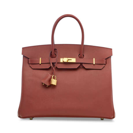 A LIMITED EDITION ROUGE H & INDIGO EPSOM LEATHER CONTOUR BIRKIN 35 WITH PALLADIUM HARDWARE - photo 1