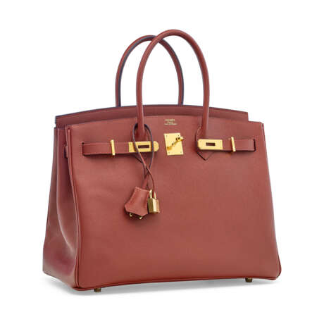 A LIMITED EDITION ROUGE H & INDIGO EPSOM LEATHER CONTOUR BIRKIN 35 WITH PALLADIUM HARDWARE - photo 3