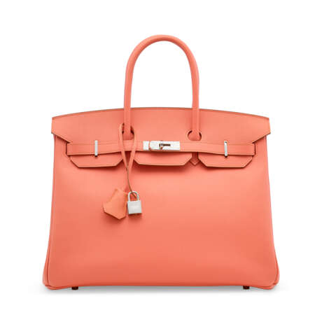 A FLAMINGO EPSOM LEATHER BIRKIN 35 WITH PALLADIUM HARDWARE - фото 1