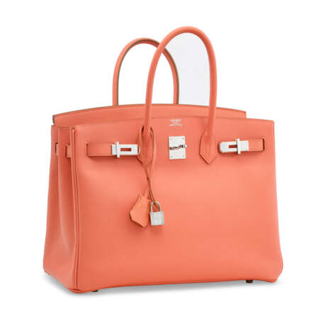 A FLAMINGO EPSOM LEATHER BIRKIN 35 WITH PALLADIUM HARDWARE - фото 2