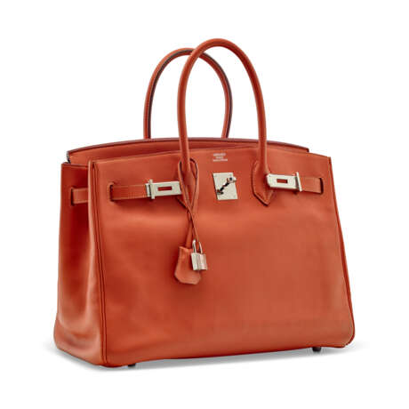 A ROSY SWIFT LEATHER BIRKIN 35 WITH PALLADIUM HARDWARE - Foto 2