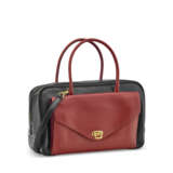 A BLACK CALF BOX LEATHER & ROUGE H EPSOM LEATHER LORRAINE 30 WITH GOLD HARDWARE - photo 2