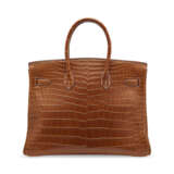 A MATTE FAUVE BARÉNIA POROSUS CROCODILE BIRKIN 35 WITH PALLADIUM HARDWARE - photo 3