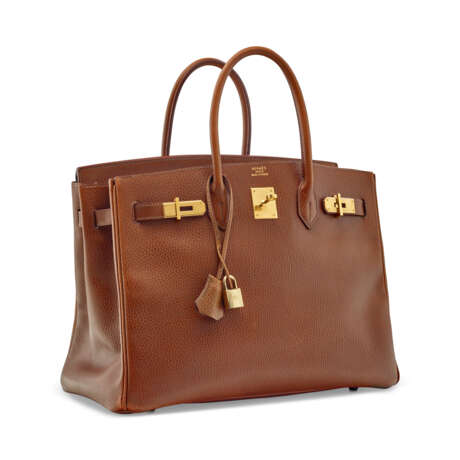 A NOISETTE CLÉMENCE LEATHER BIRKIN 35 WITH HARDWARE - Foto 2