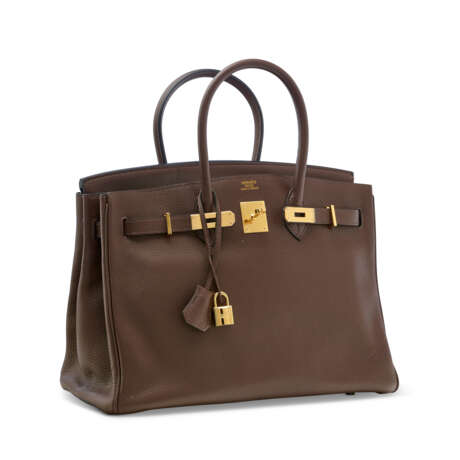 A CHOCOLAT CLÉMENCE LEATHER BIRKIN 35 WITH GOLD HARDWARE - photo 2