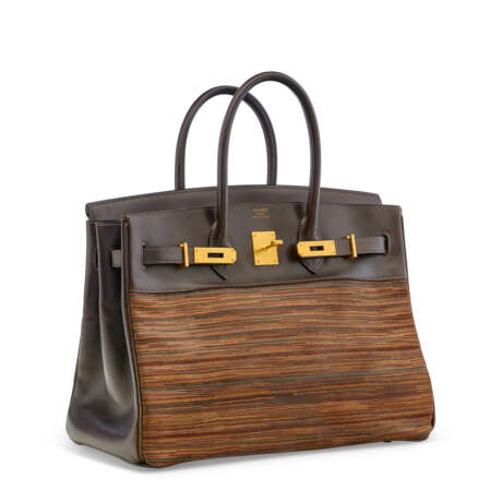 AN ÉBÈNE EVERCALF LEATHER & VIBRATO BIRKIN 35 WITH BRUSHED GOLD HARDWARE - photo 2