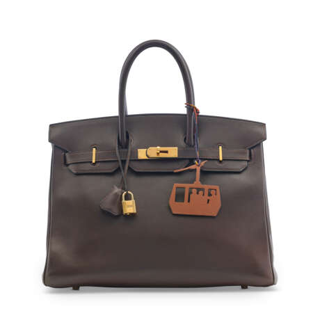 AN ÉBÈNE GULLIVER LEATHER BIRKIN 35 WITH GOLD HARDWARE - photo 2