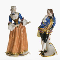 Isabella und Octavio, zwei Figuren aus der Commedia dellArte - Nymphenburg, nach Modell von F. A. Bustelli