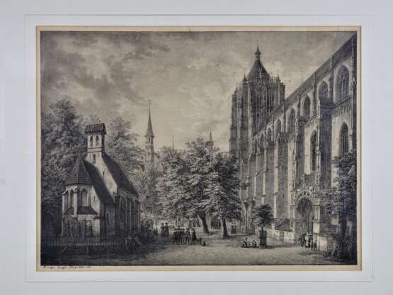 Domenico Quaglio , Lithographie - Heckansicht Ulmer Münster, 1818 - Foto 1