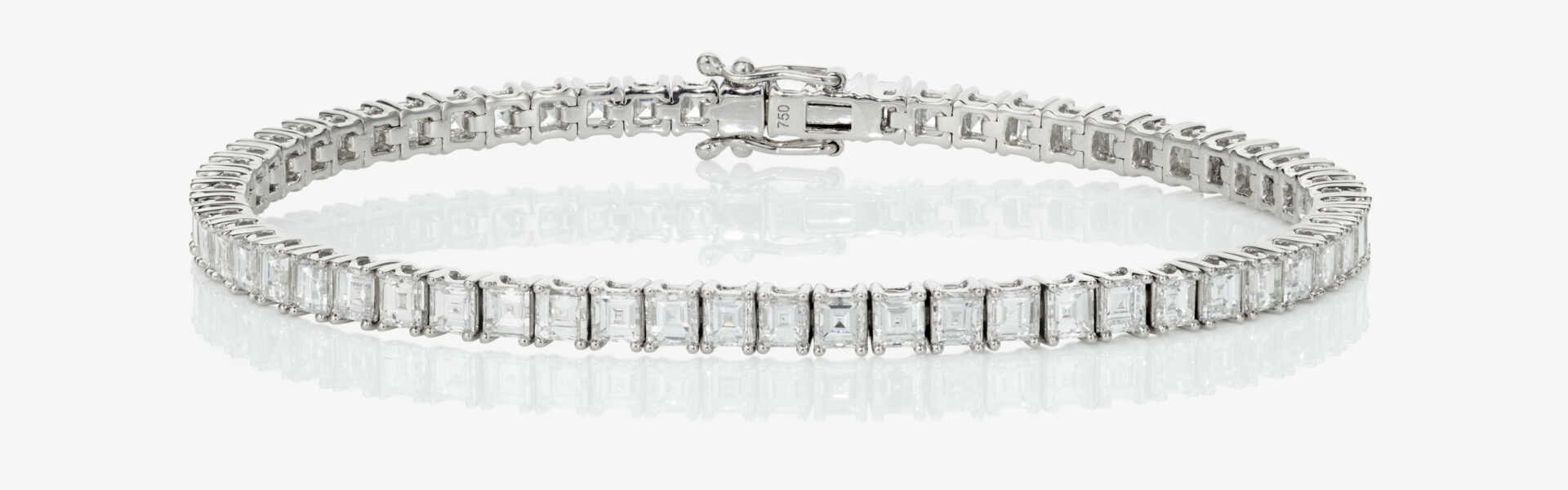Puristisches Rivière-Armband verziert mit Diamanten im Assher Cut - Belgien, ANTWER ATELIERS