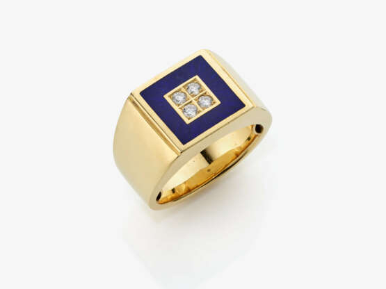 Ring mit Brillanten und royalblauen Email - Pforzheim, FABERGÉ, Juwelier: VICTOR MAYER - Foto 1