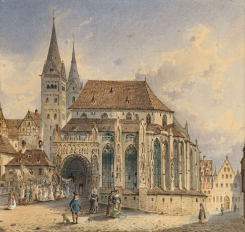 Friedrich Eibner - Prozession vor dem Dom zu Augsburg - Foto 1