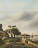 Spohler, J. (Jan Jacob Spohler, 1811 Nederhorst - 1866 Amsterdam, ?) 19. Jh. - Holländische Uferlandschaft