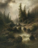 Albert Rieger - Landschaft mit Wildbach