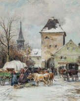 Karl Stuhlmüller - Winterlicher Viehmarkt