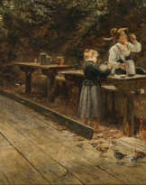 Heinrich Stelzner - Bauernkinder an Biertischen