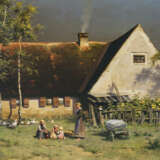 Paul Wilhelm Keller-Reutlingen - Mutter mit Kindern vor dem Bauernhaus - photo 1