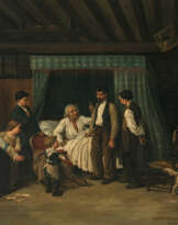Théophile Emmanuel Duverger - Bäuerliches Interieur mit Figurenstaffage