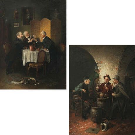 Hans Lassen - Drei Herren im Salon - Drei Herren im Weinkeller - фото 1