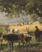 Johann Friedrich Voltz. Johann Friedrich Voltz - Kühe mit Hirten an der Tränke