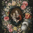 Frans Francken d. J., Art des - Maria mit dem Kind, umgeben von einem Blumenkranz - Auktionsarchiv
