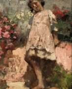 Винченцо Иролли. Vincenzo Irolli - Stehendes Mädchen, umgeben von Blumen