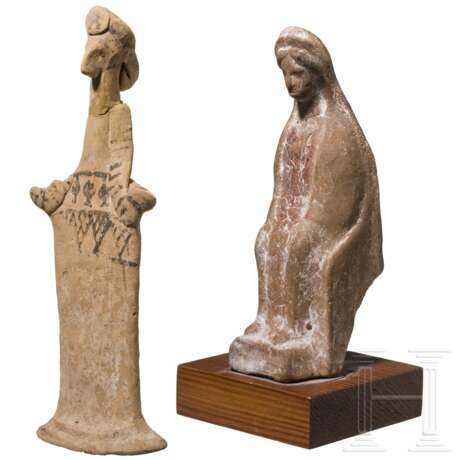 Zwei Votivfiguren aus Keramik, griechisch, 6. - 5. Jhdt. v. Chr. - Foto 1