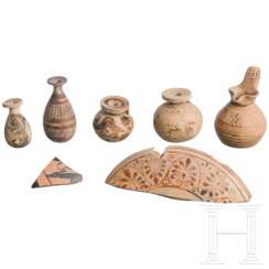 Sieben Keramiken, griechisch, 8. - 5. Jhdt. v. Chr.