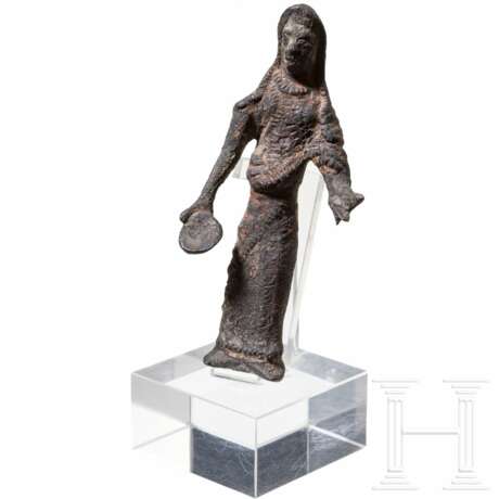 Bronzestatuette einer opfernden Frau, etruskisch, 4. - 2. Jhdt. v. Chr. - Foto 1
