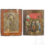 Zwei Ikonen: Prophet Elias und Gottesmutter "Auffindung der Verunglückten", Russland, 19. Jhdt. - photo 1