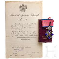 Wolf Dietrich von Xylander - Orden des Sterns von Rumänien - Kommandeurskreuz mit Schwertern und Verleihungsurkunde von 1943