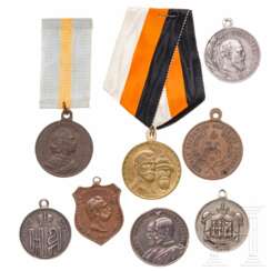 Acht Medaillen, meist zivil, vor 1918