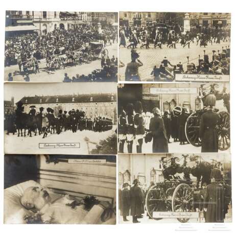 Fünf Fotopostkarten vom Leichenzug Kaiser Franz Josefs I., 1916 - Foto 1