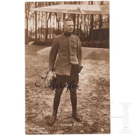 Leutnant Karl Emil Schaefer (1891 - 1917) - eigenhändig signierte Sanke-Postkarte Nr. 512 - фото 1