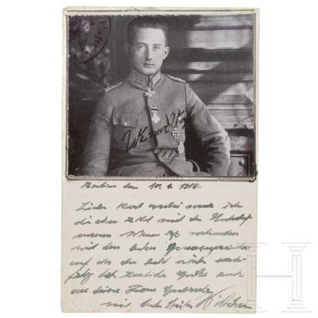 Leutnant d.R. Werner Werner Voß (1897 - 1917) - signiertes Foto, 1917 - photo 1