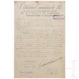 KÃ¶nig Vittorio Emanuele III. - Urkunde mit Autograph, datiert 9.12.1941 - Foto 1