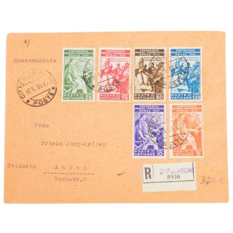 Vatican - 1935, issue jurist congress 1934 on R- foreign cover - photo 1