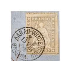 Switzerland - 1862, 2 centimes gray, sitting Helvetia,