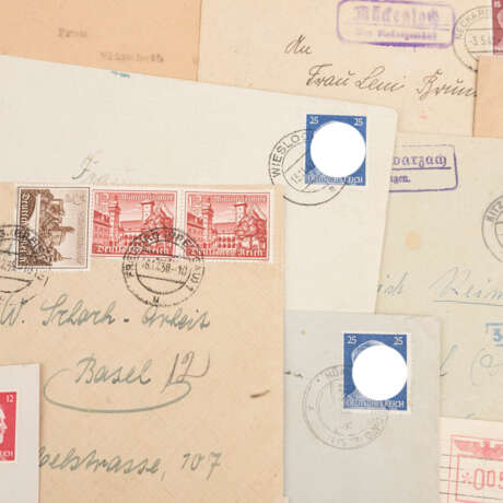 German Reich 1938 - 44, 13 envelopes and one card, - фото 3