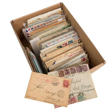 Letters / cards lot All World, a few hundred pieces in a larger box, - фото 1